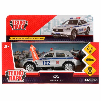 Металлическая инерционная машинка Infiniti QX30 Полиция Технопарк QX70-P-SL 3