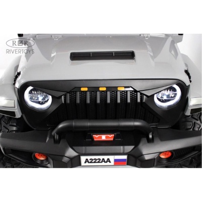 Детский электромобиль Jeep RiverToys A222AA серый
