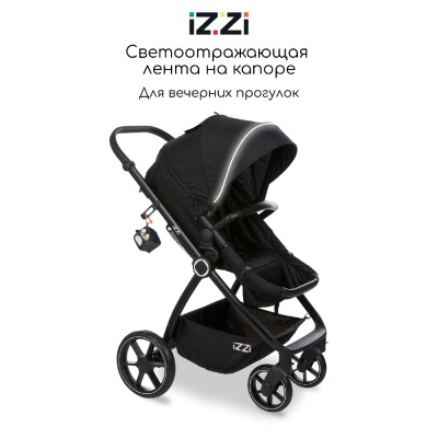 Коляска-трансформер 3 в 1 iZZi Black 05