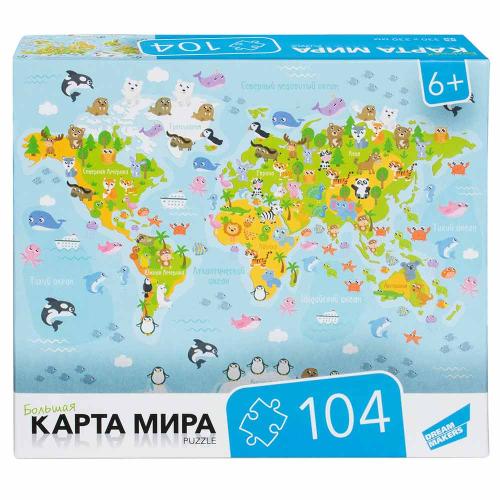 Пазл 104 Карта мира Dream Makers RI1003