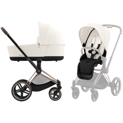 Коляска 2 в 1 Cybex Priam IV Rosegold Off White 02