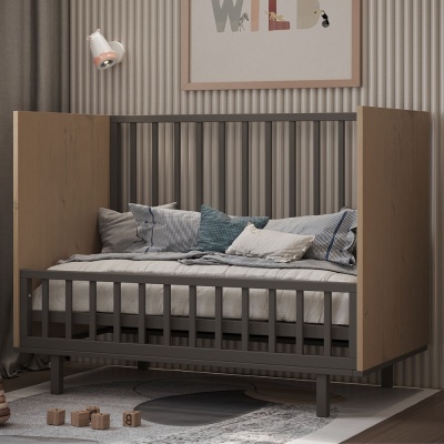 Детская кроватка Incanto Cambridge графит/дуб 04