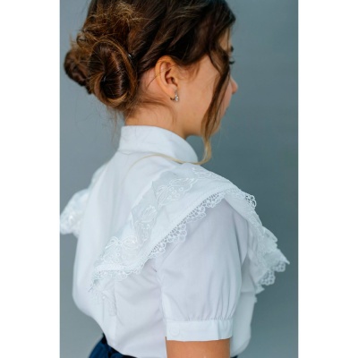 Блузка школьная для девочки Deloras C64219S белая 5