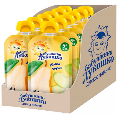 Пюре Яблоко Груша 90 г с 5 месяцев Бабушкино Лукошко 3