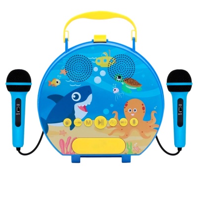 Детская караоке колонка с двумя микрофонами Акуленок Shenzhen toys QYS-308-1 1