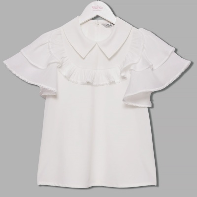 Блузка школьная для девочки Deloras С64287S молочная 3