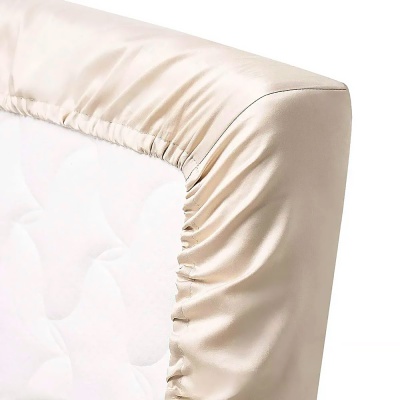 Простыня трикотажная на резинке для детской кроватки Однотон бежевый Lappetti 9006/4п 4