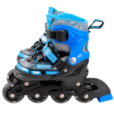 Ролики раздвижные со светом размер S 31-34 Рыжий кот HD-P582-BS голубые 2