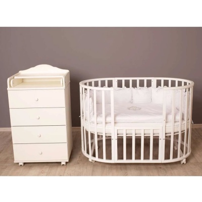 Кроватка детская трансформер 9 в 1 Северная звезда Incanto KR-0080/00 белый