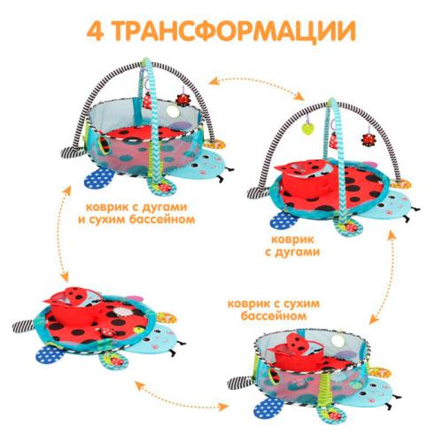 Развивающий коврик Божья коровка 3 в 1 Konig Kids TB1717100029 фото 2