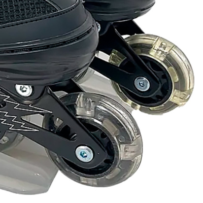 Ролики раздвижные размер 38-41 со светом Dvizhok 141V-671-9 черно зеленые 3