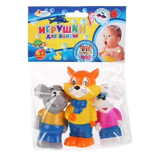 Набор игрушек для купания Кот Леопольд и 2 мышонка Играем Вместе 102R-PVC фото 3