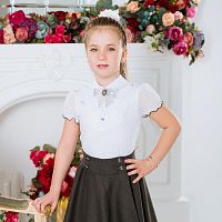 Блузка школьная для девочки Katrin Miller 19308 белая