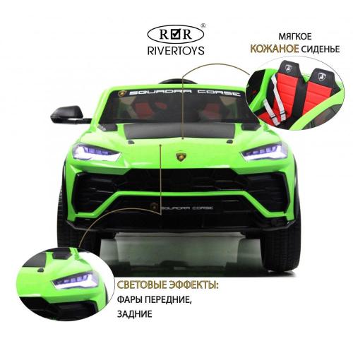 Детский электромобиль Lamborghini Urus RiverToys E777EE зелёный фото 9