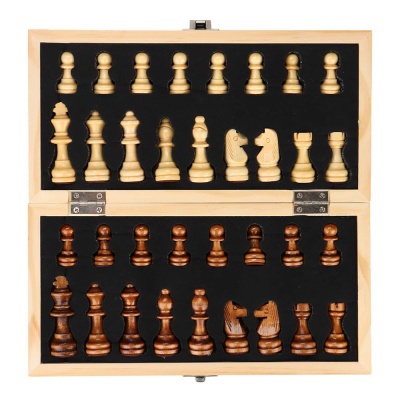 Шахматы деревянные на магните Рыжий кот И-0139