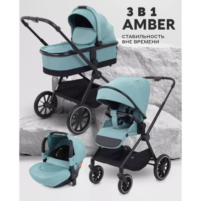 Коляска 3 в 1 MOWBaby Amber MB068 Mint 02