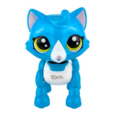 Интерактивная игрушка Робо Котенок бело голубой 1toy Т16798