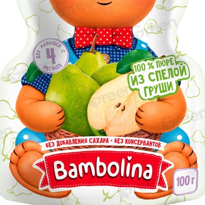 Пюре Груша 100 г с 4 месяцев Bambolina 2
