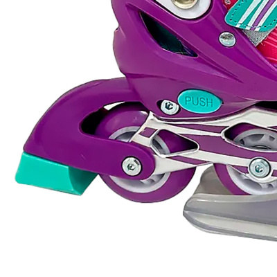 Ролики раздвижные размер 38-41 со светом Dvizhok 141V-669-6 бело фиолетовые 2