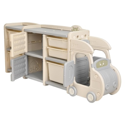 Стеллаж для игрушек с ящиками Pituso Машинка Max YYT876-grey Серый-бежевый 04