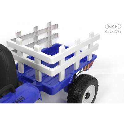 Детский электромобиль Трактор RiverToys H444HH синий