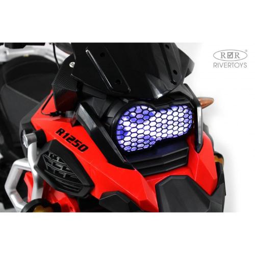 Детский электромотоцикл RiverToys М008БХ красный фото 14