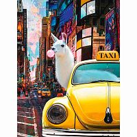 Картина по номерам Лама на такси 30 х 40 см Рыжий кот Х-9230