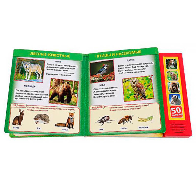 Книга интерактивная озвученная 50 голосов животных Умка 9785506028673 3