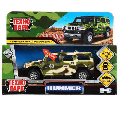 Металлическая машинка Hummer H2 Камуфляж Технопарк HUM2-12SLMIL-GN 04