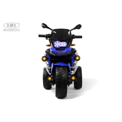 Детский электромотоцикл RiverToys М008БХ синий 03