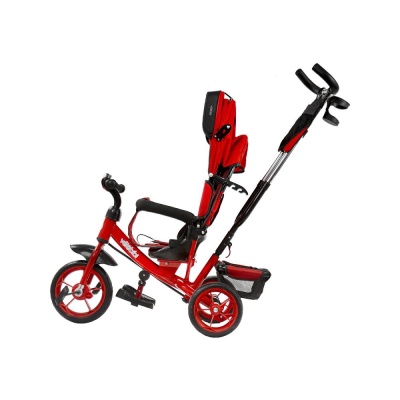 Велосипед трёхколёсный с родительской ручкой Velobibi Кросс ВЛ-1182 красный 05