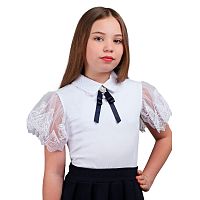 Блузка школьная для девочки Katrin Miller 19472 белая