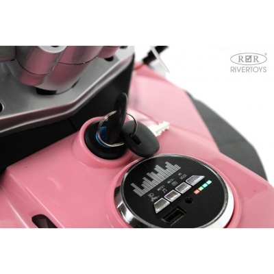 Детский электромотоцикл RiverToys М111БХ розовый