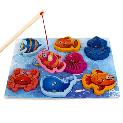 Деревянная магнитная рыбалка Морские друзья Рыжий Кот G261-264 2