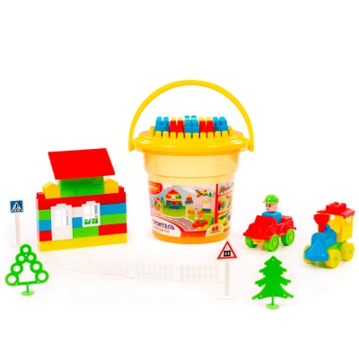 Конструктор для малышей Строитель 68 элементов Полесье 24408 2