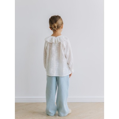 Блузка с вышивкой Mimilav молочный 05