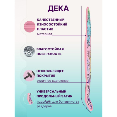 Скейтборд-пенниборд U-Turn СКБ-3339 розовый 05