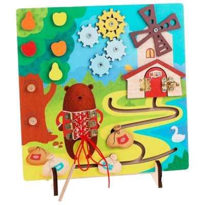 Бизиборд Мишкина мельница c доской для рисования Mapacha 962173 1