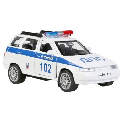 Машинка металлическая Lada 111 Полиция Технопарк SB-16-67-P(W)-WB 1