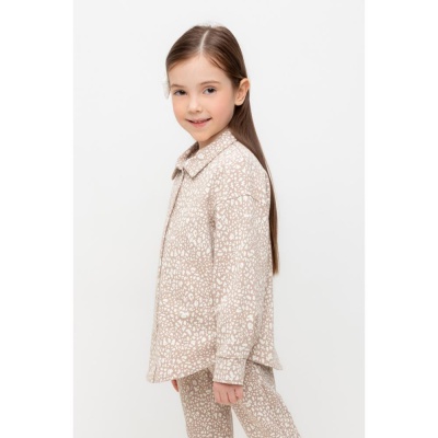 Рубашка Леопард Crockid КР 302559 тёмно-бежевый 05