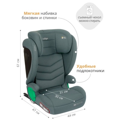 Автокресло Defender I-Size Isofix 15-36кг Indigo зеленое 5