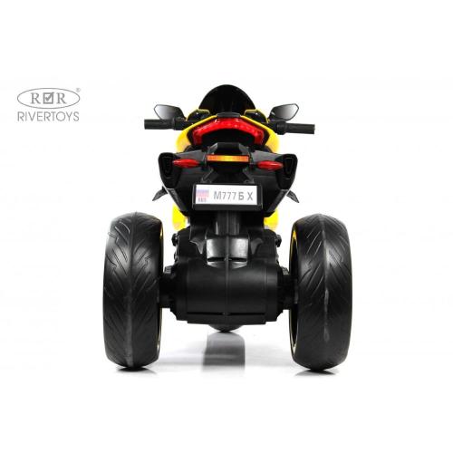 Детский электромотоцикл RiverToys М777БХ жёлтый фото 8
