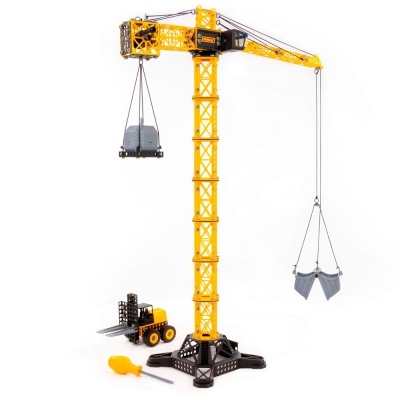 Конструктор Башенный кран Гигант с погрузчиком 588 элементов Полесье 09255 2