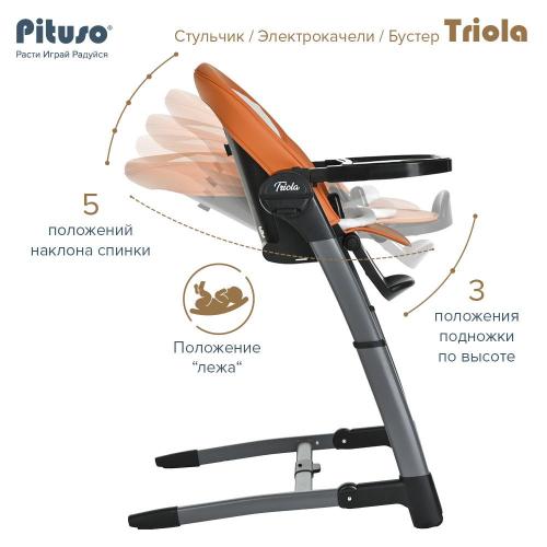 Стульчик для кормления 3 в 1 Pituso Triola SG116-BlackFrame/Orange чёрная рама оранжевый фото 18
