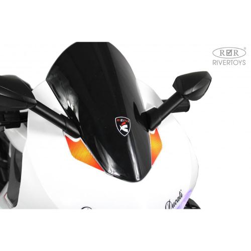 Детский электромотоцикл RiverToys М777БХ белый фото 14