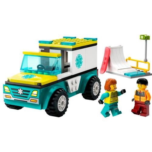 Конструктор Lego City 60403 Скорая помощь и Сноубордист