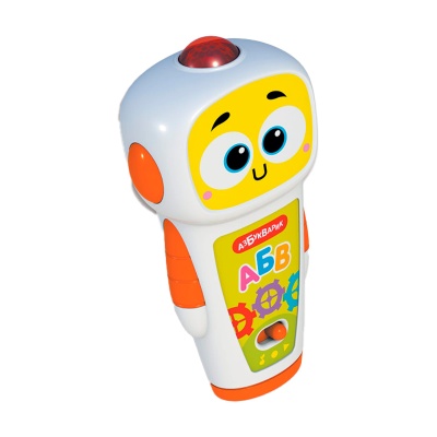 Музыкальная Азбука Говорящий робот 250 игр заданий Азбукварик 3169В белый робот