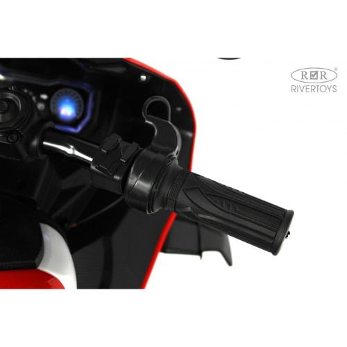 Детский электромотоцикл RiverToys М777БХ красный фото 5