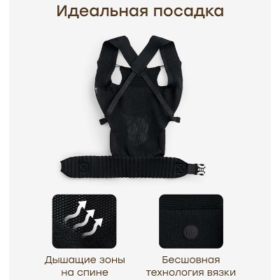 Рюкзак-кенгуру Babyride Бейбираид Happy Baby 40110 black 3