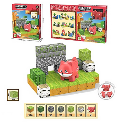 Конструктор Магнитный 42 кубика и фигурка Zhorya ZY1782419 2